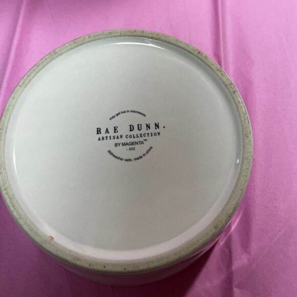 Rae Dunn 6” CHOW DOWN pet bowl ivory ceramic - Picture 6 of 7